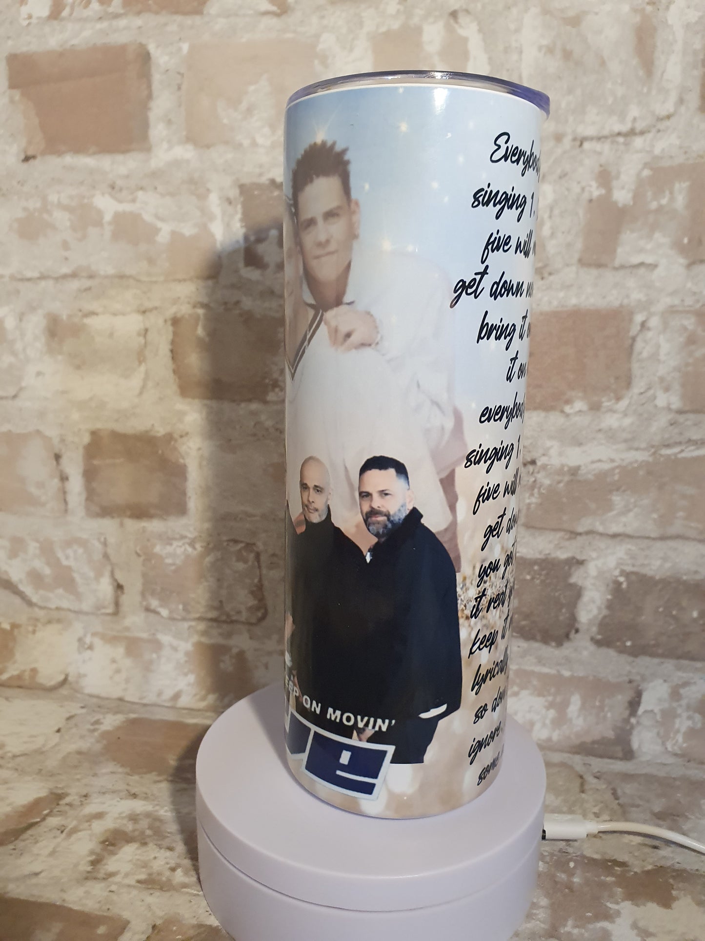Five boyband stainless-steel double-walled drinks tumbler gift