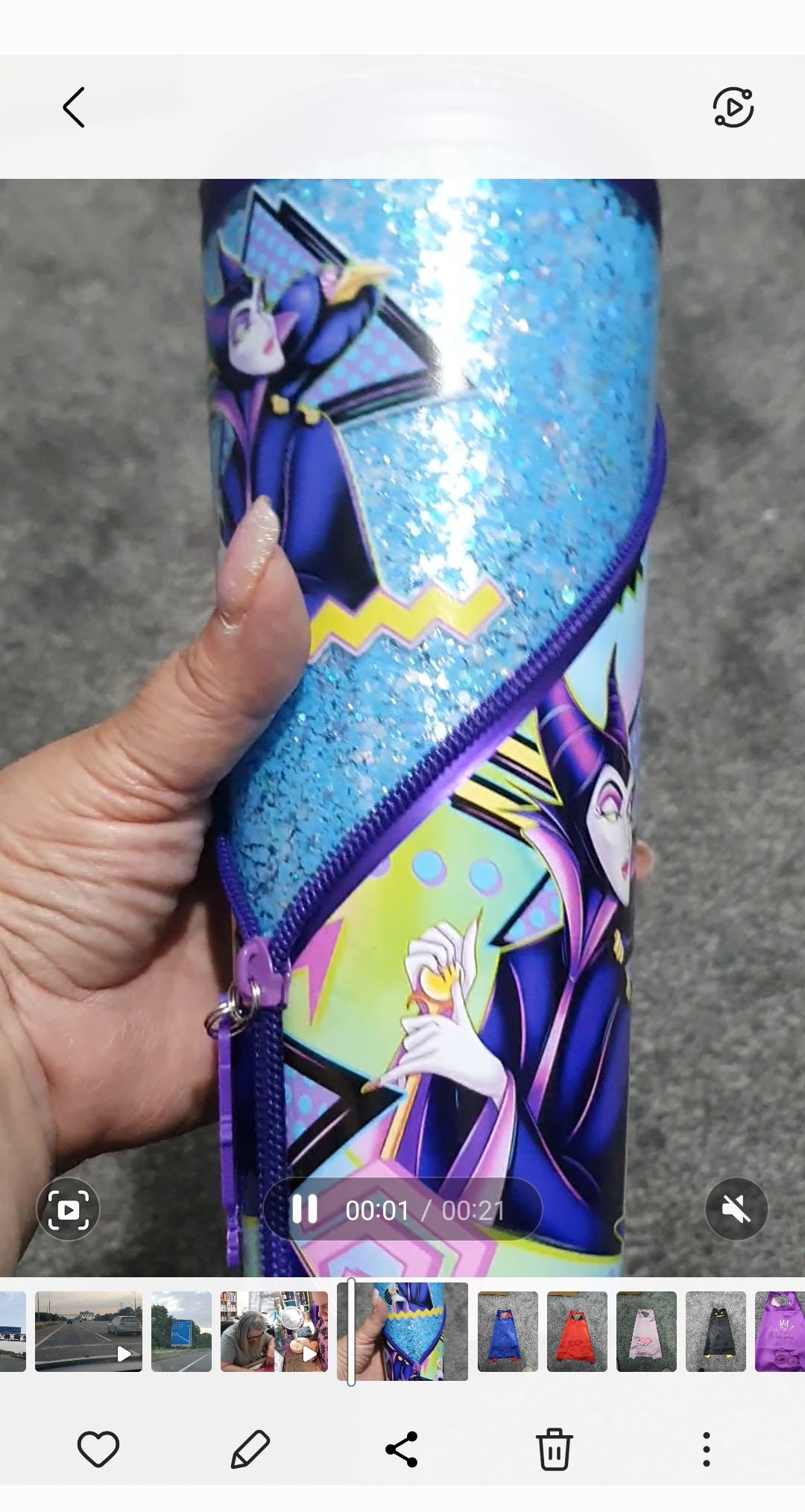 Maleficent zipper tumbler