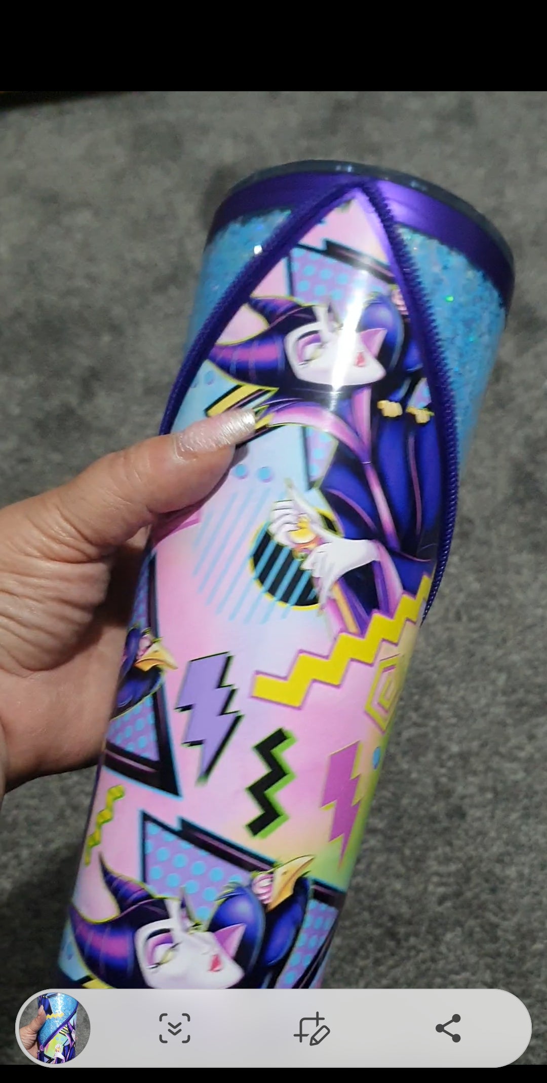 Maleficent zipper tumbler