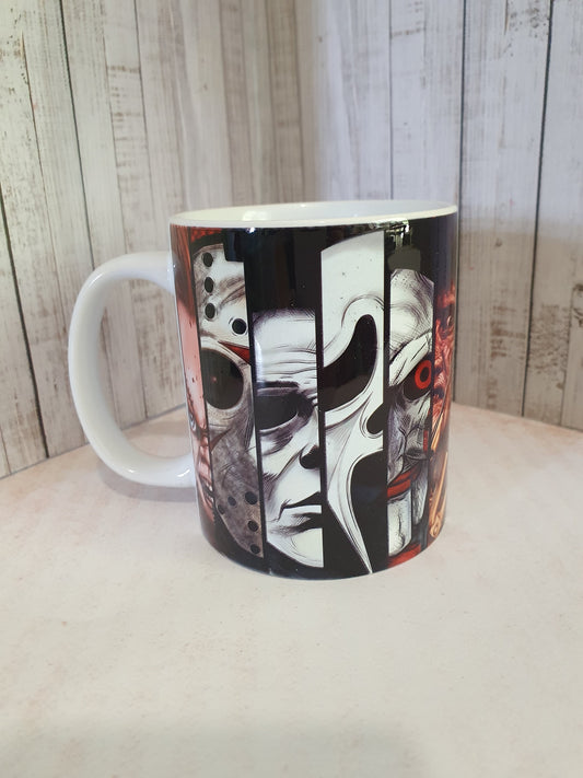 Horror Mug, scary film gift for him , her, dad, brother, husband film fan