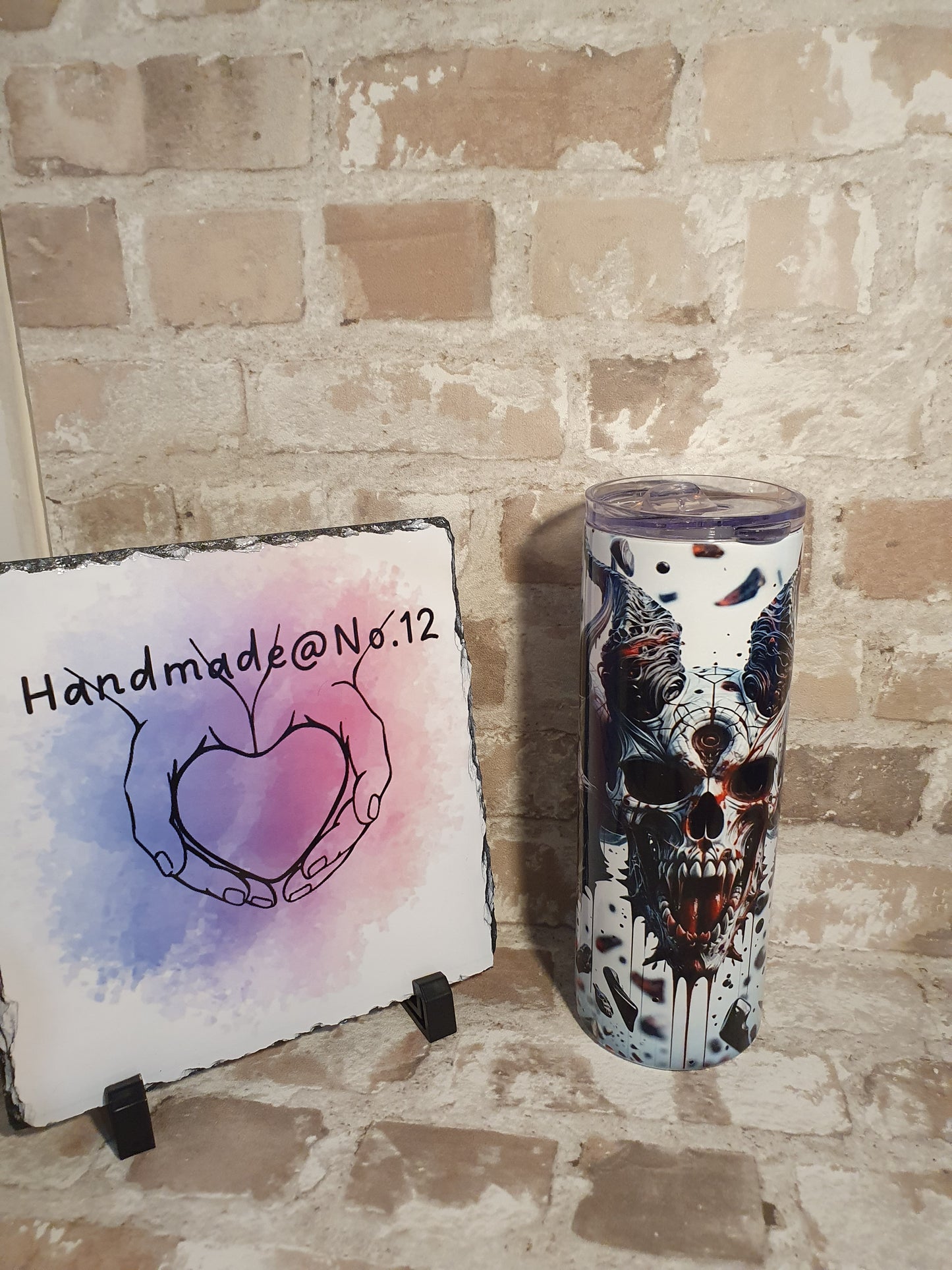 Horror demon tumbler, macabre, skull stainless stell tumbler, flask, gift for birthday, Christmas,