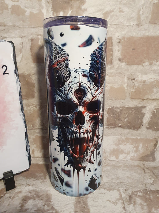 Horror demon tumbler, macabre, skull stainless stell tumbler, flask, gift for birthday, Christmas,