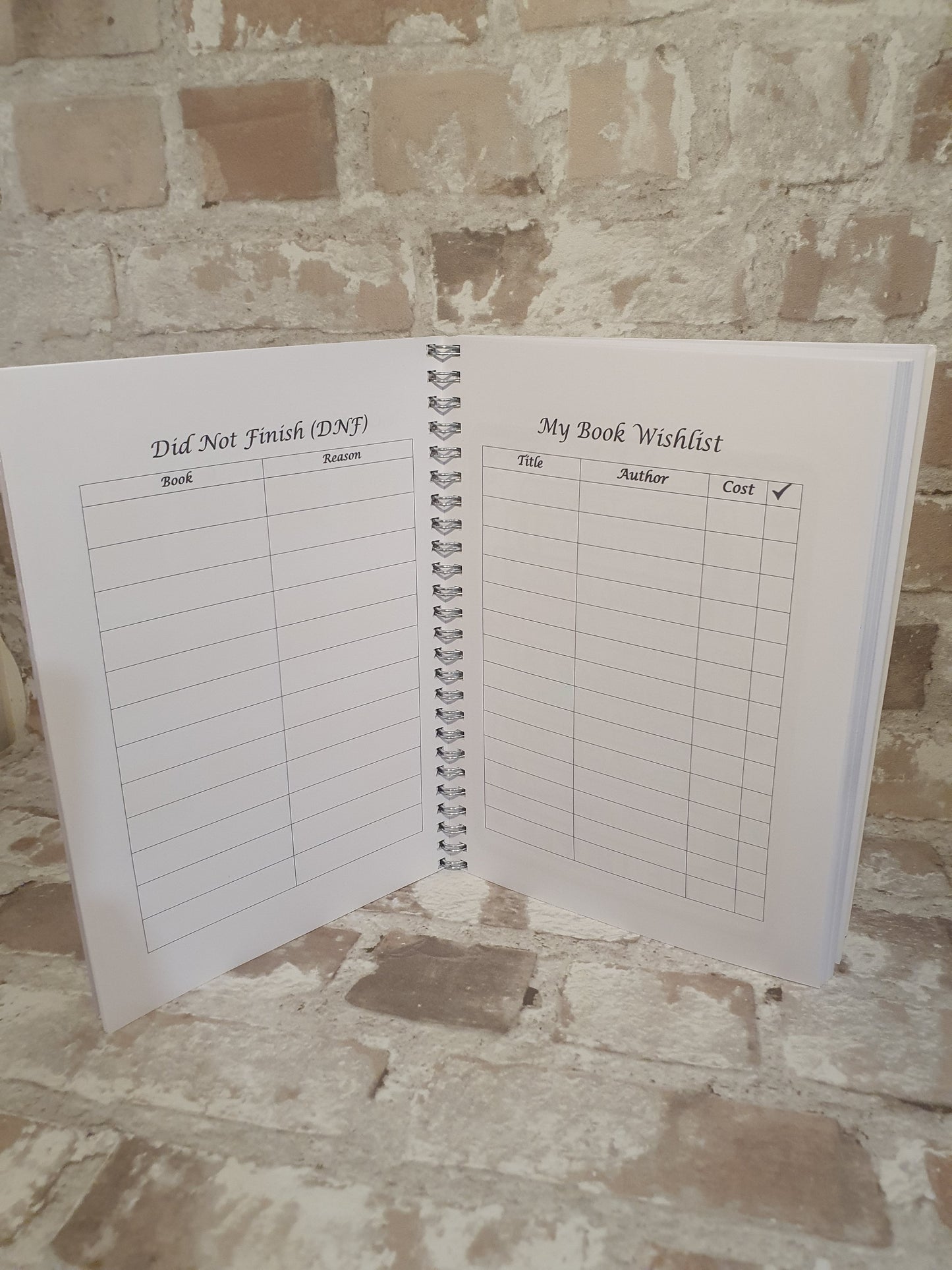 Personalised Reading journal tracker book