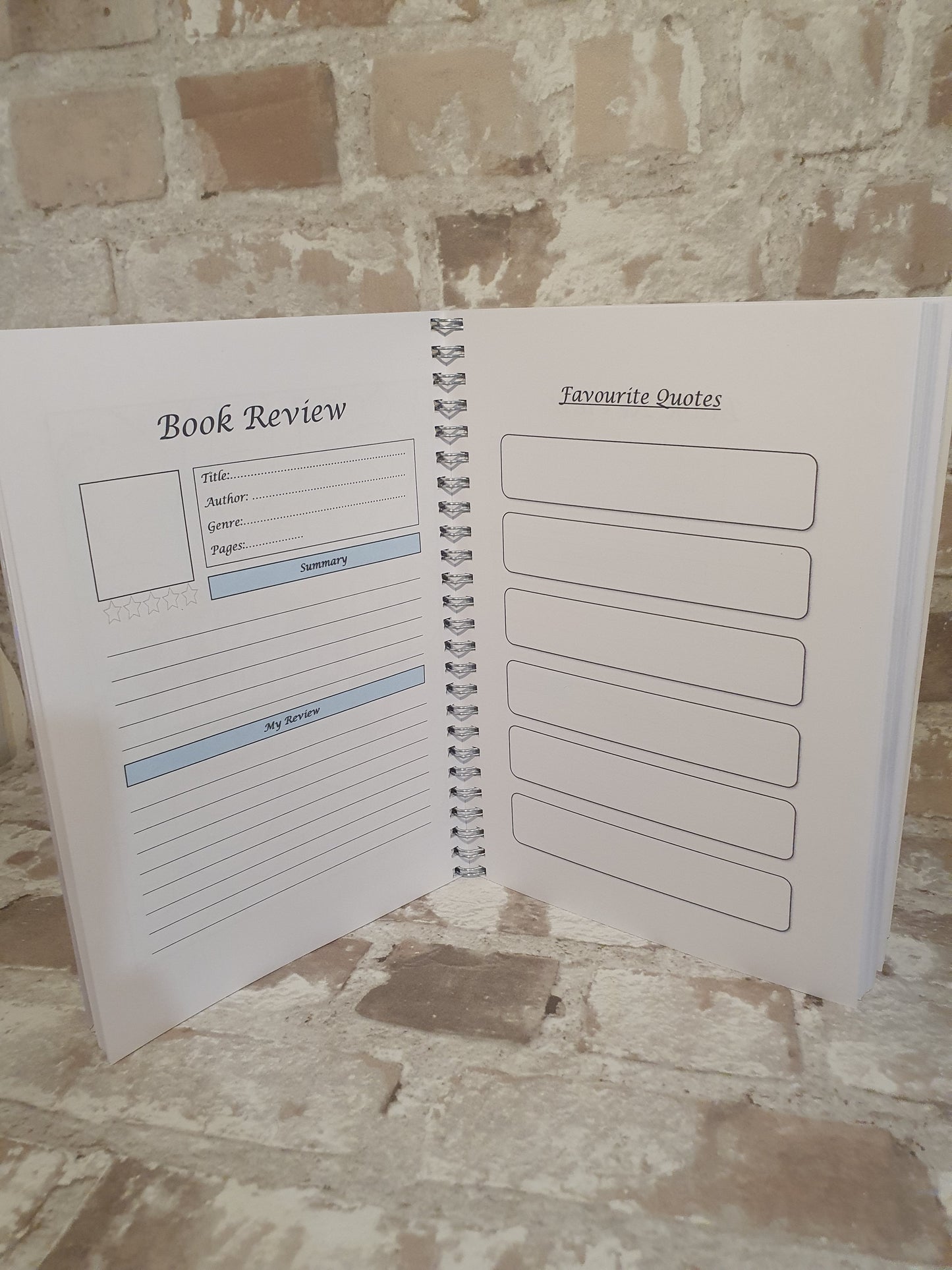 Personalised Reading journal tracker book