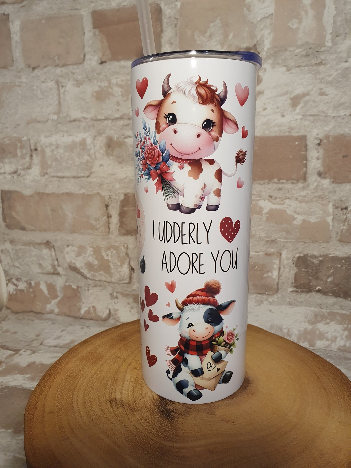 Cute cow affirmation drink tumbler