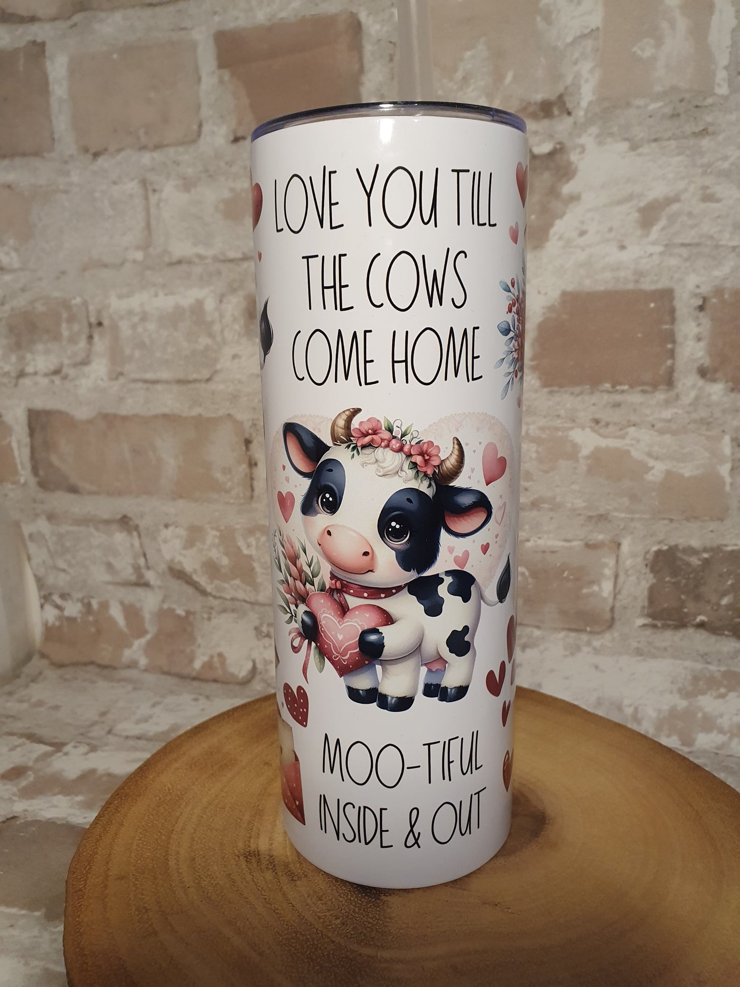 Cute cow affirmation drink tumbler