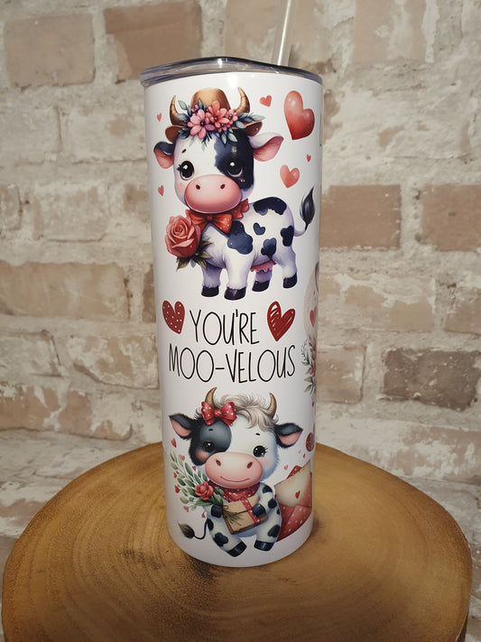 Cute cow affirmation drink tumbler