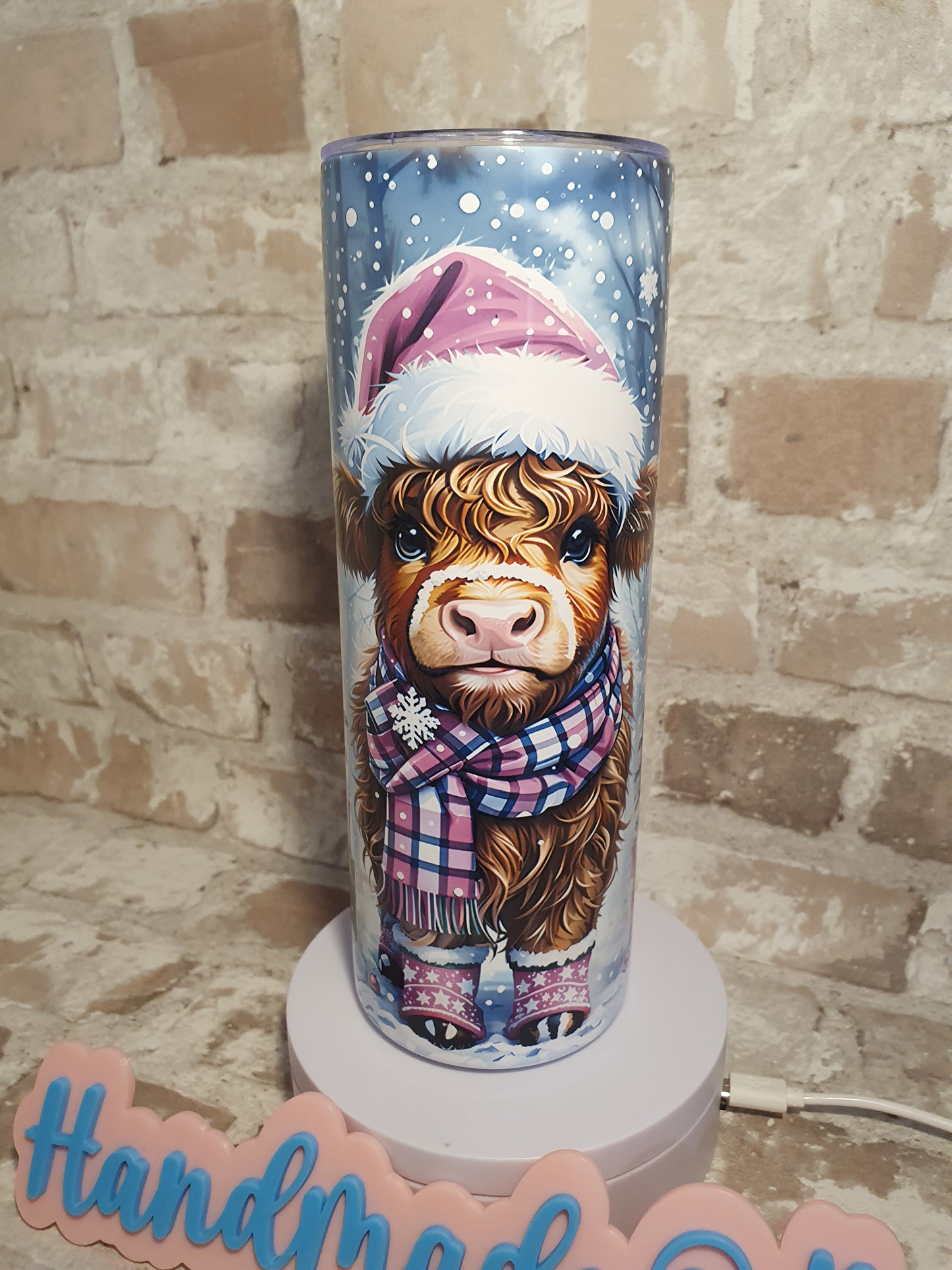 Christmas highland cow drinks tumbler gift