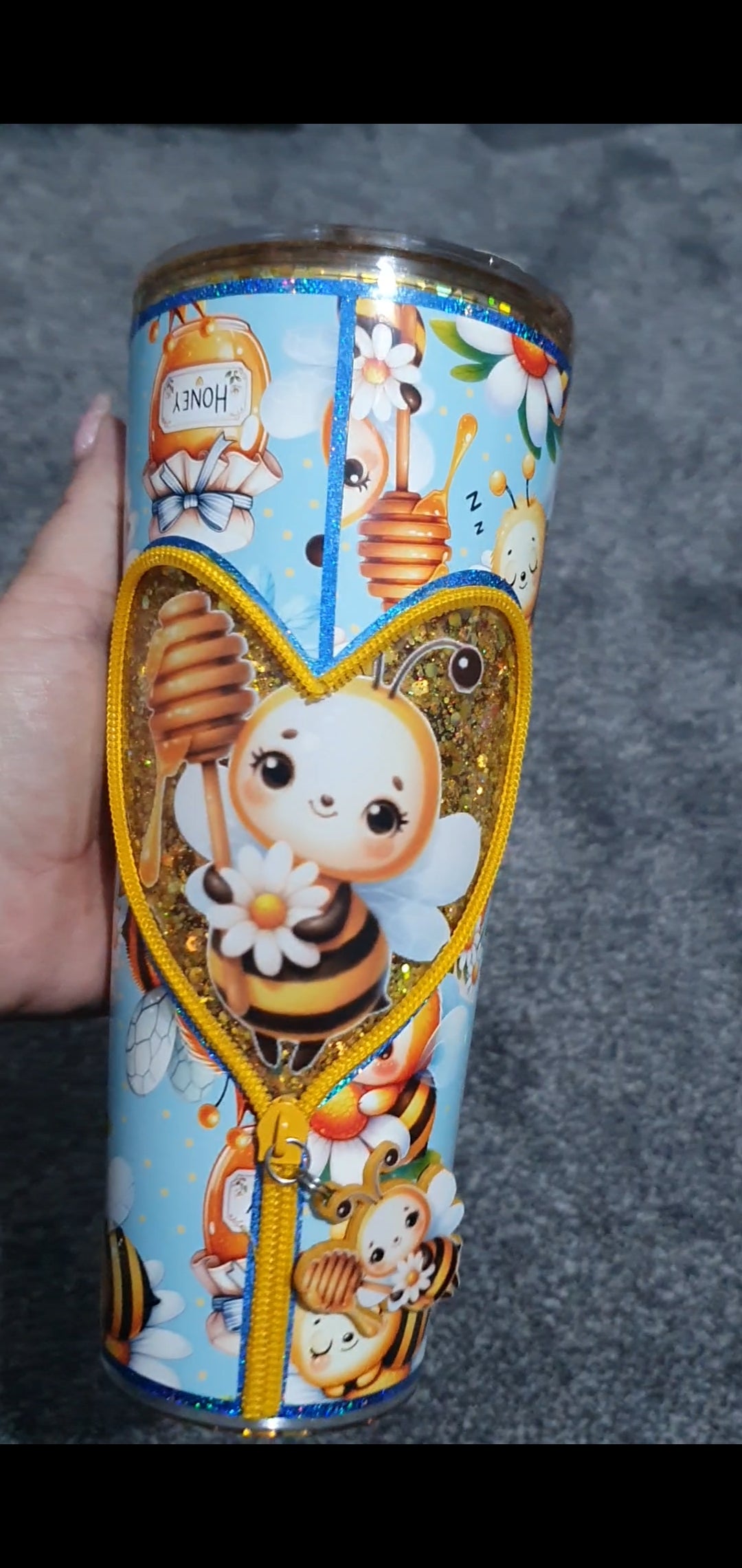 Bee zipper tumbler
