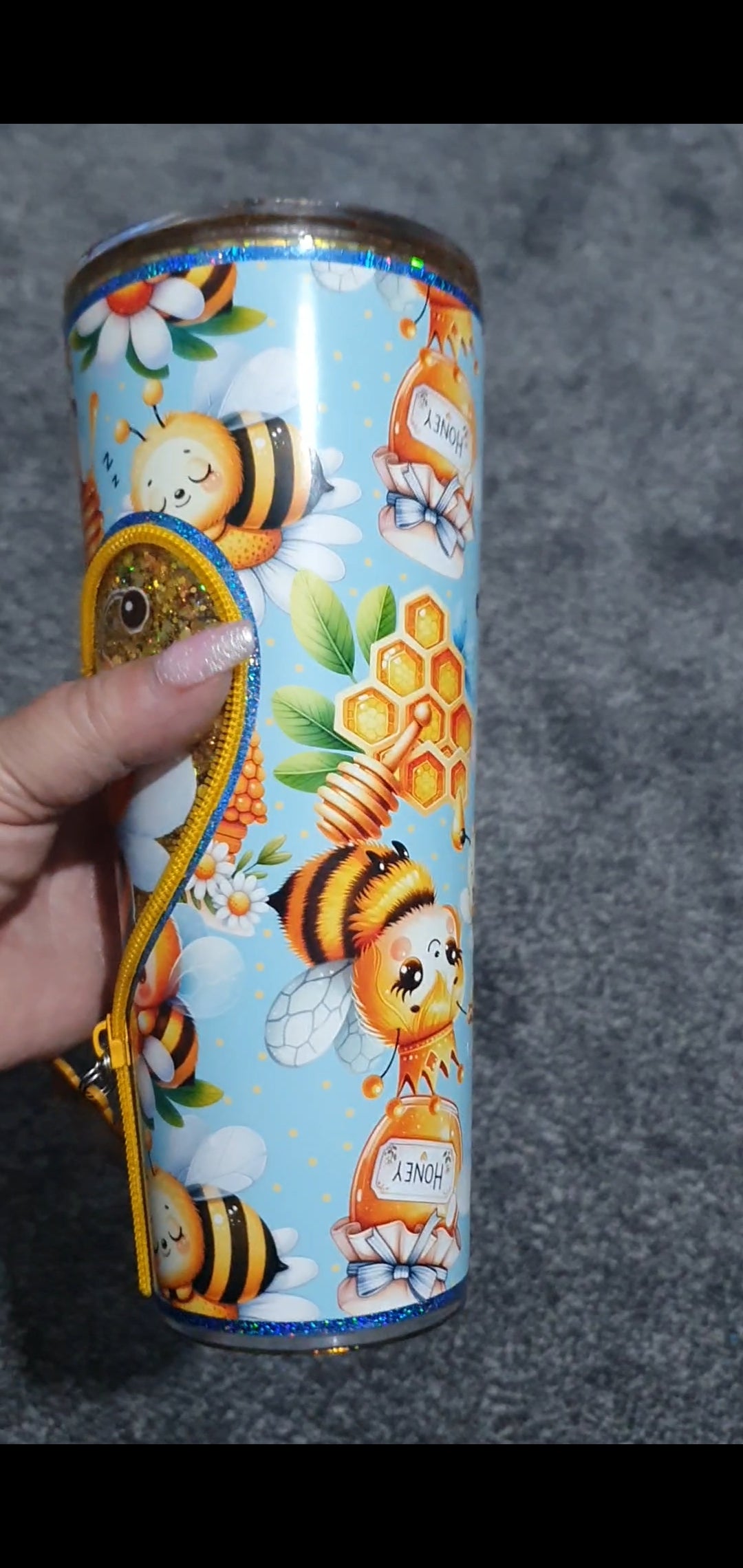 Bee zipper tumbler