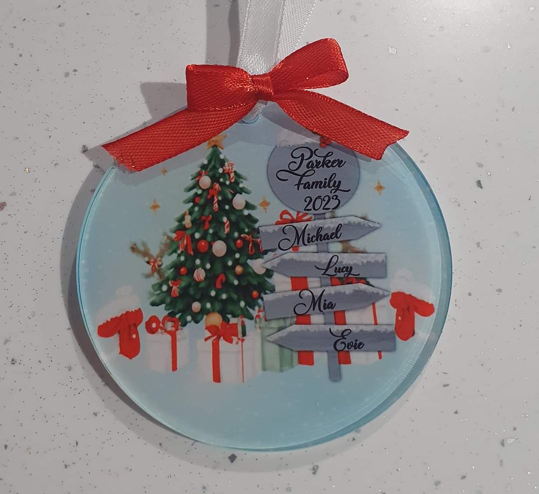 Family signpost bauble